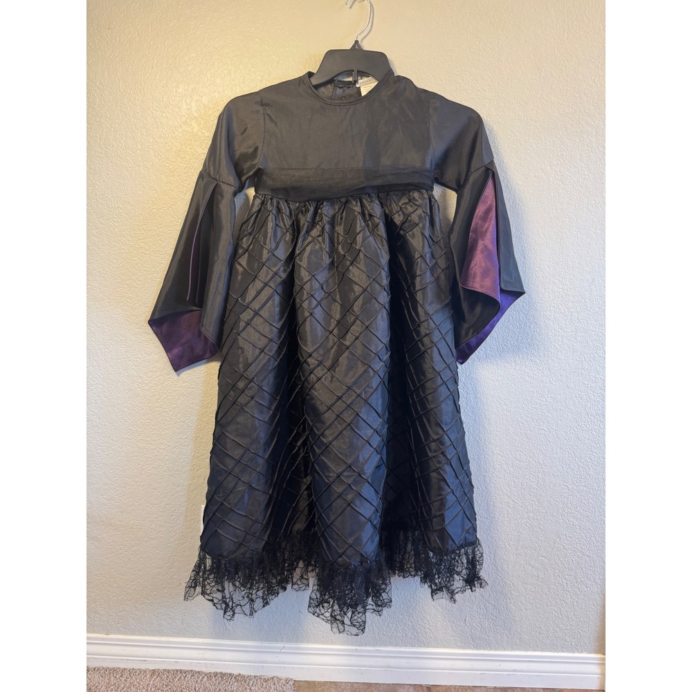 Pottery Barn Kids Black Purple Witch Costume Dress Lace Trim Girls 7/8